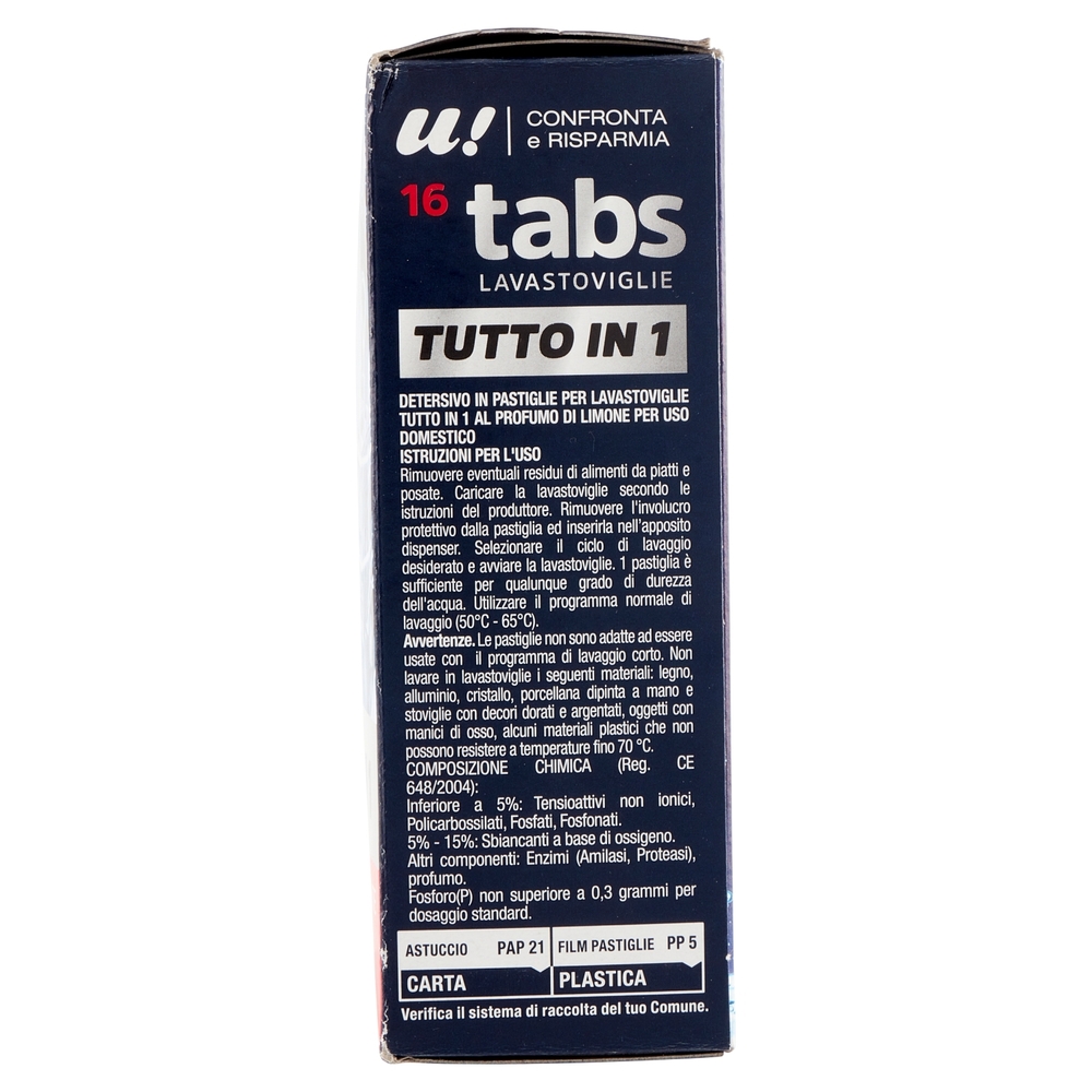 16 Tabs Lavastoviglie U! Confronta e Risparmia